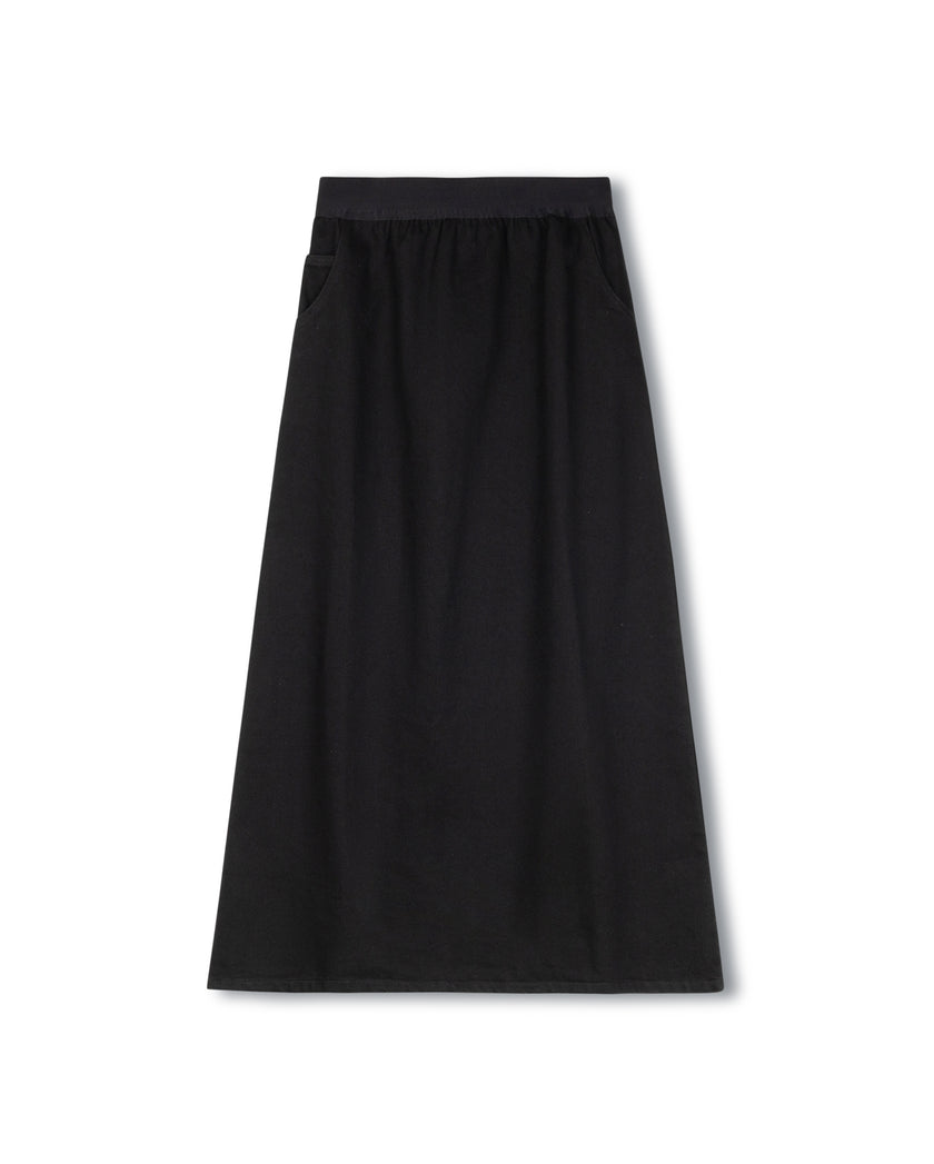 Denim Elastic Straight Skirt