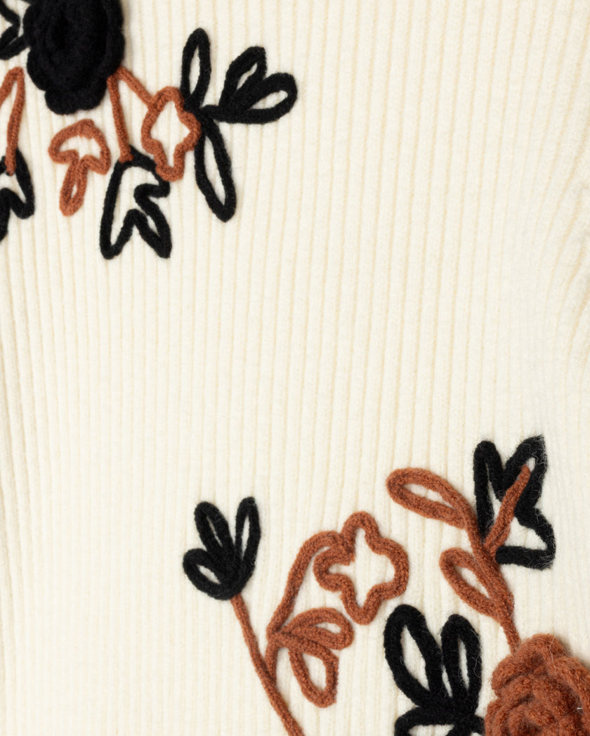 Embroidered Turtleneck Sweater