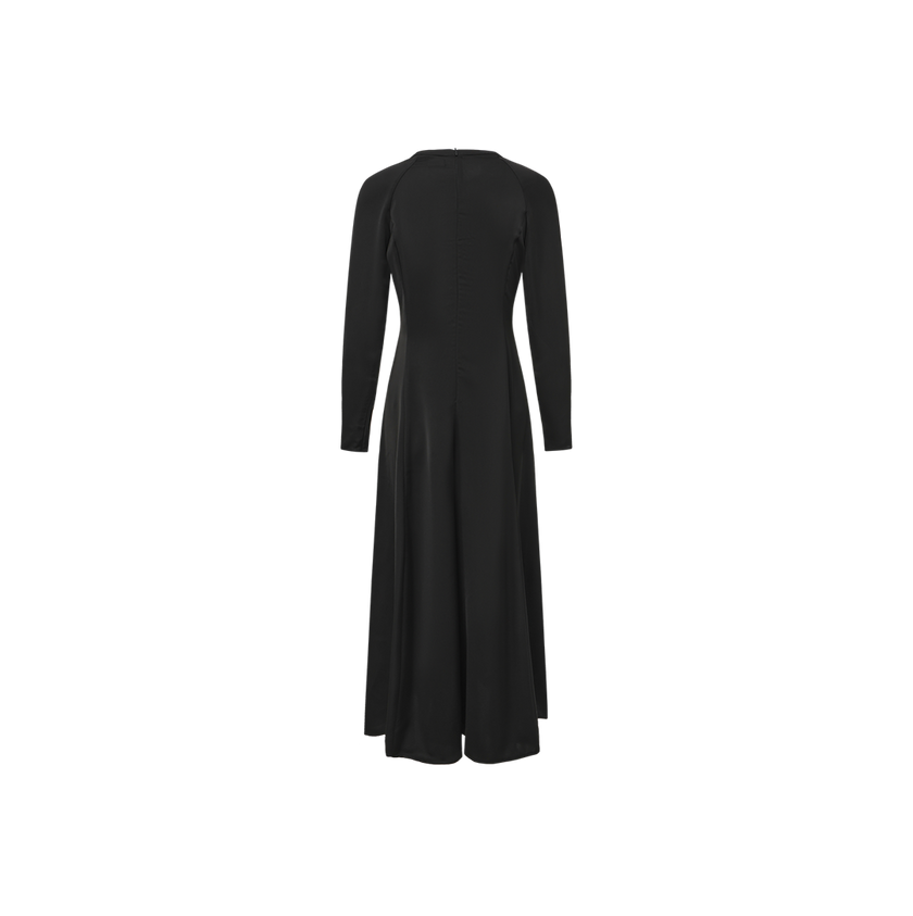 Silk Seam Detailed A-Line Dress