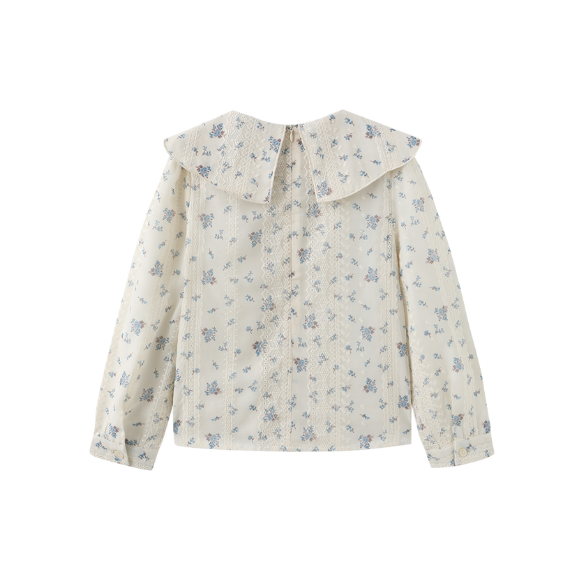 Chie Chiffon Embroidered Floral Blouse