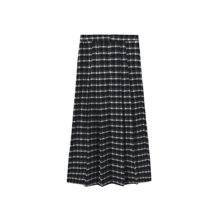 Plaid Center Pocket Pleat  Skirt