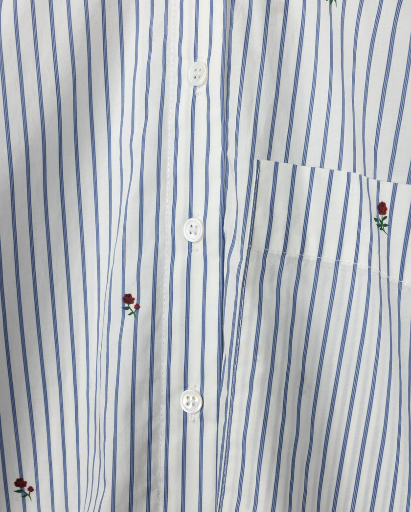 Embroidered Stripe Blouse