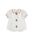 Tessa Embroidered Cherry Pleated Blouse