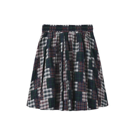 Frit Patchwork Pleated Skirt