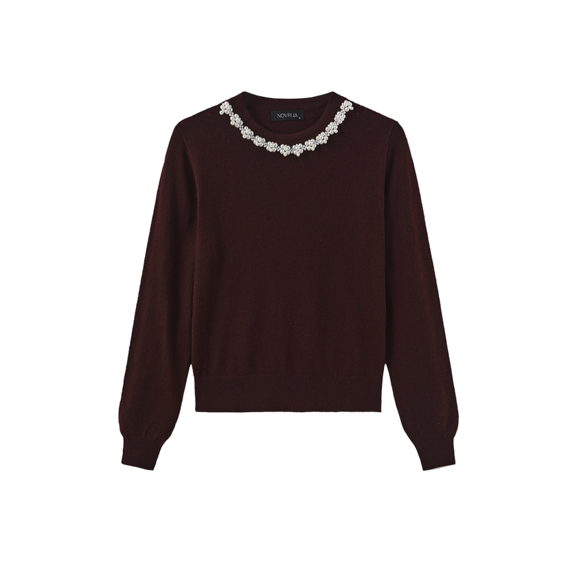 Pearl Knit Crew Neck Sweater