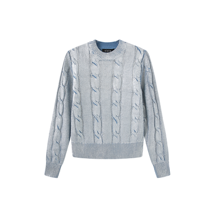 Metallic Cable Knit Sweater