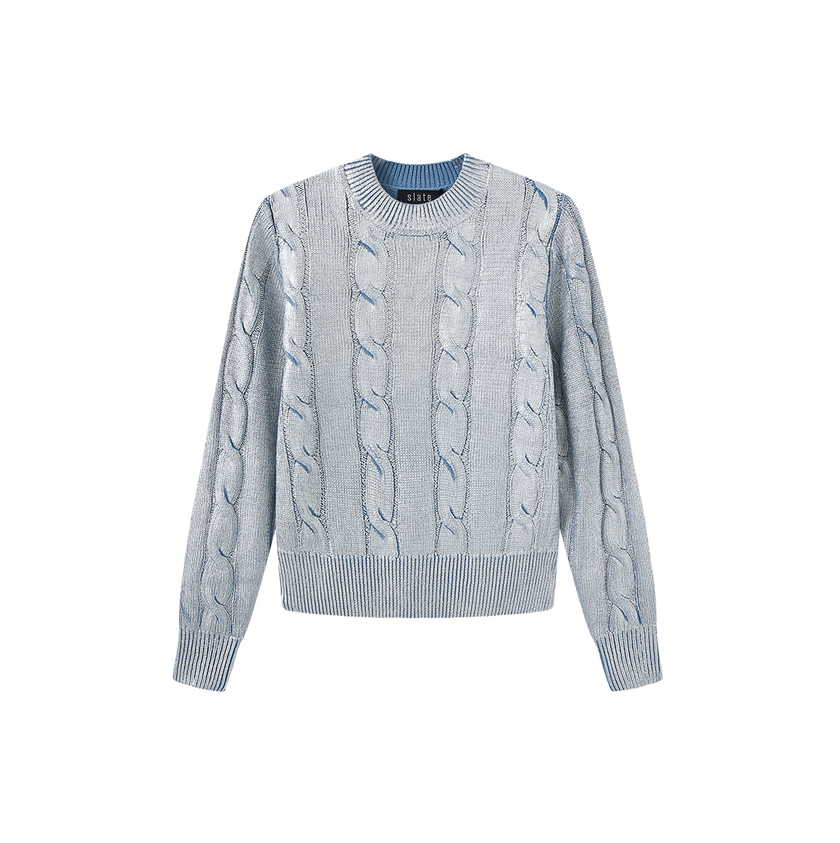 Metallic Cable Knit Sweater
