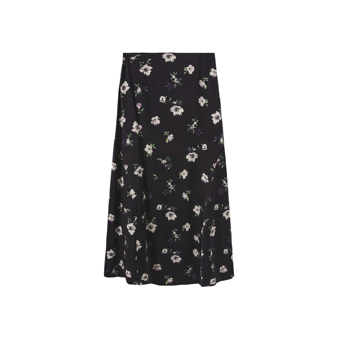 Floral Zipper Aline Slip Skirt