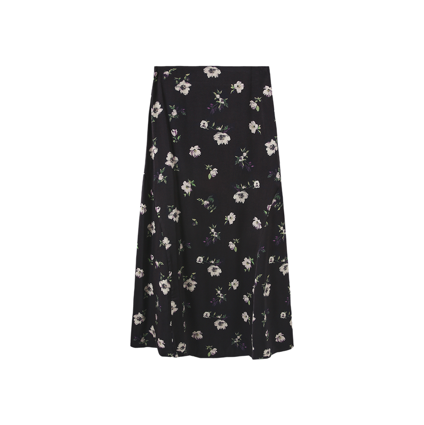Floral Zipper Aline Slip Skirt
