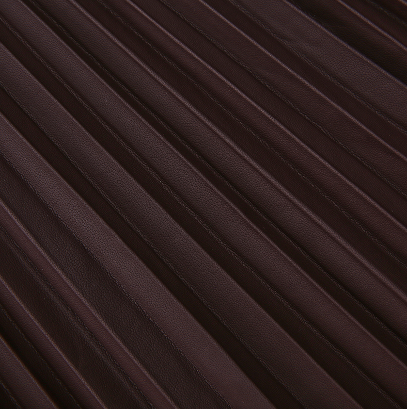 Chunky Knit Leather Pleated Dress