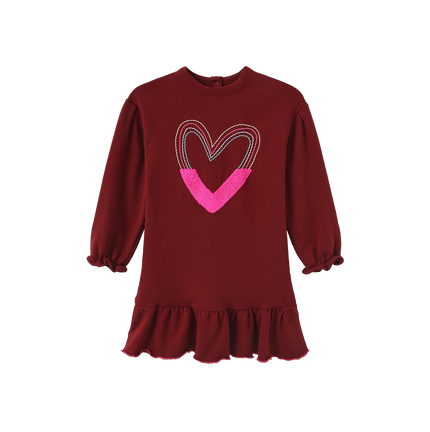 Half Stitched Heart Sweatshirt Dress