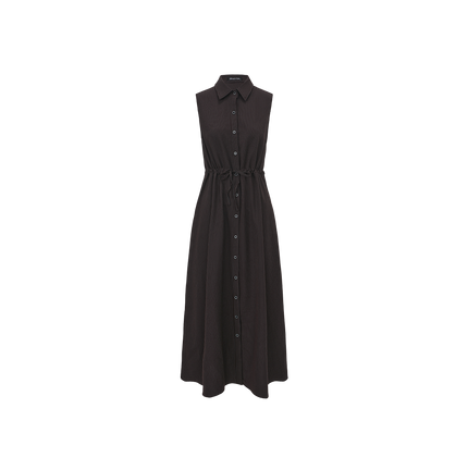 Pinstripe Drawstring Dress
