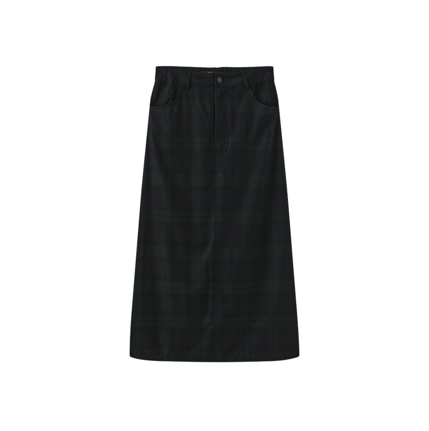 Plaid Front Fly Skirt