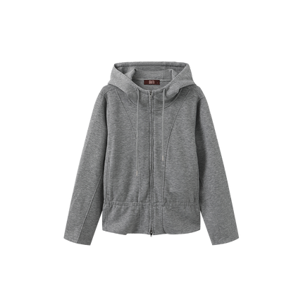 Elastic Zip Up Hoodie