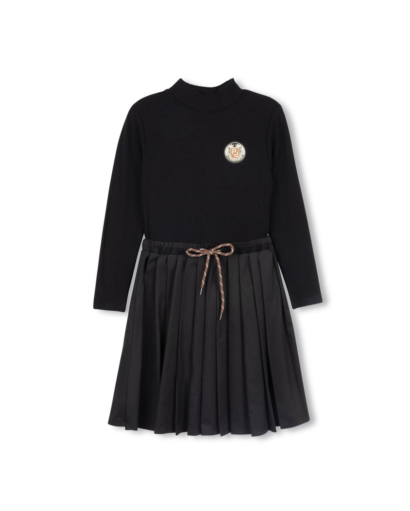 Raincoat Ribbed Emblem Dress