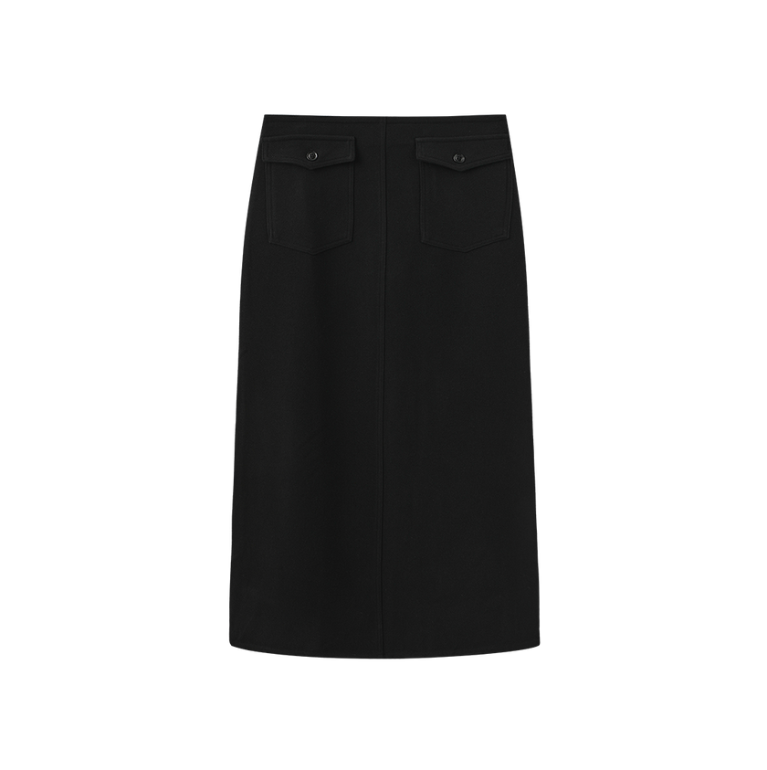 Straight Front pocket Midi Skirt