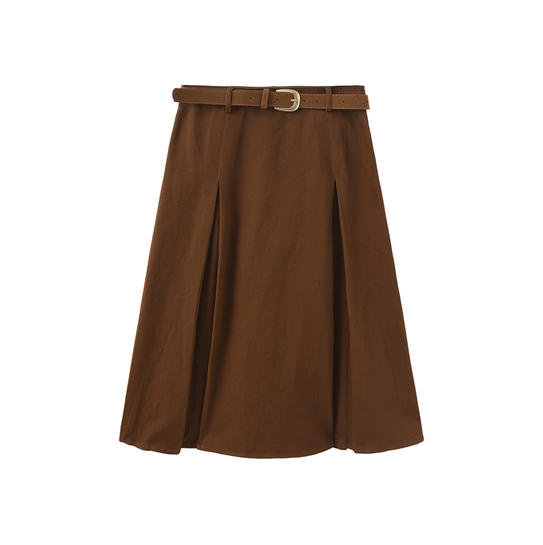 Short Pleated Denim Skirt