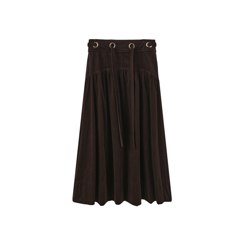 Corduroy Rounded Yolk Skirt