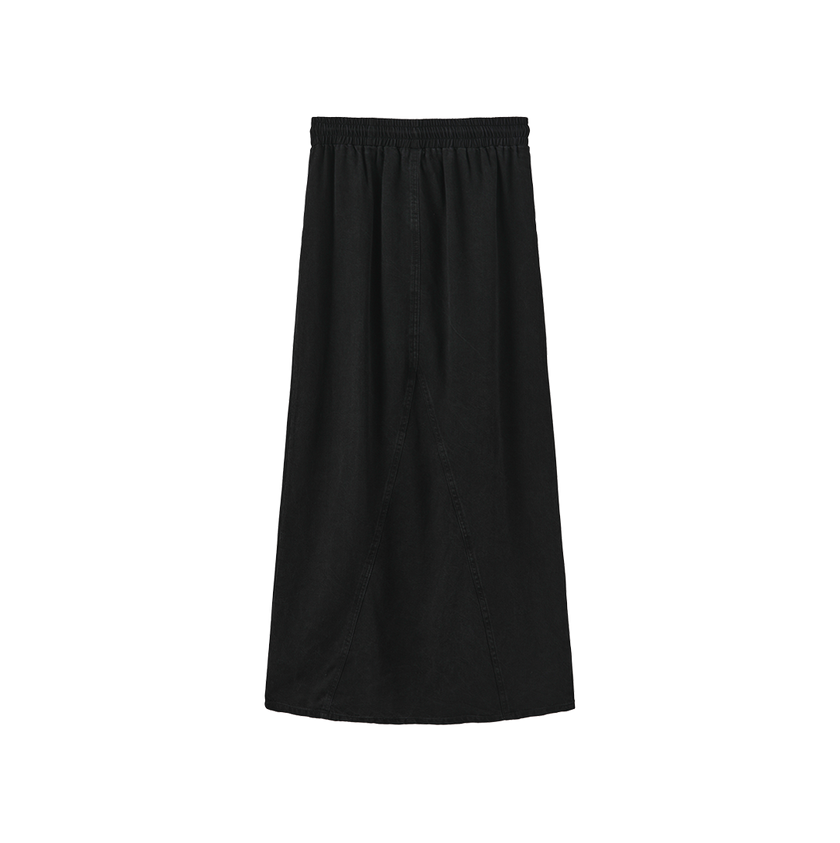 Fade Denim Drawstring Skirt