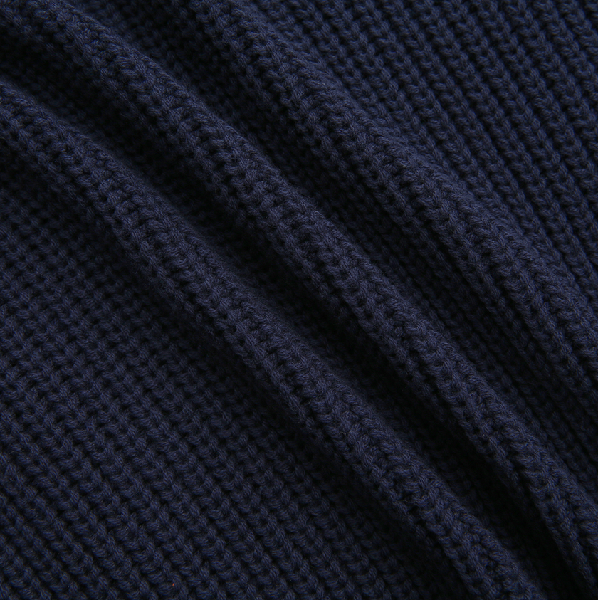 Cable Knit Stripe Collar Sweater