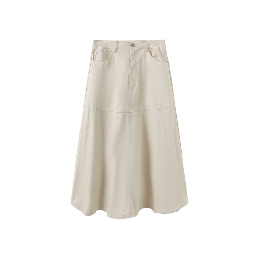 Denim Seam Detailed Pocket Skirt