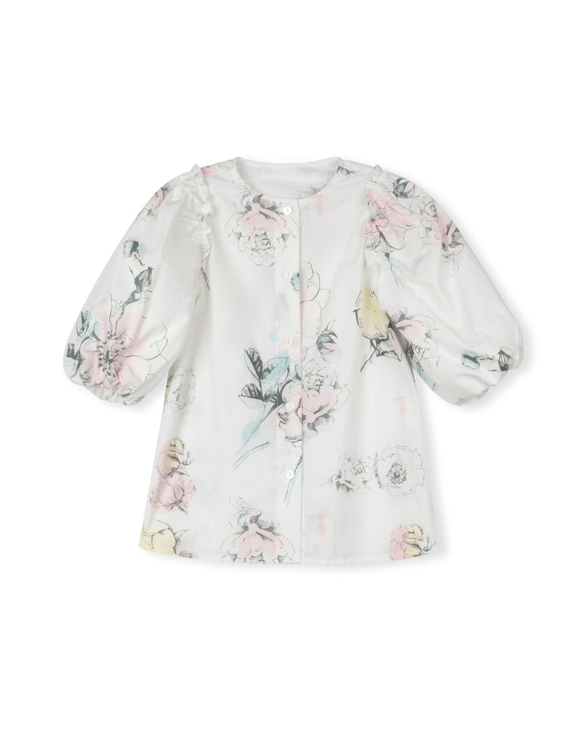 Cindy Floral Printed Pastel Blouse
