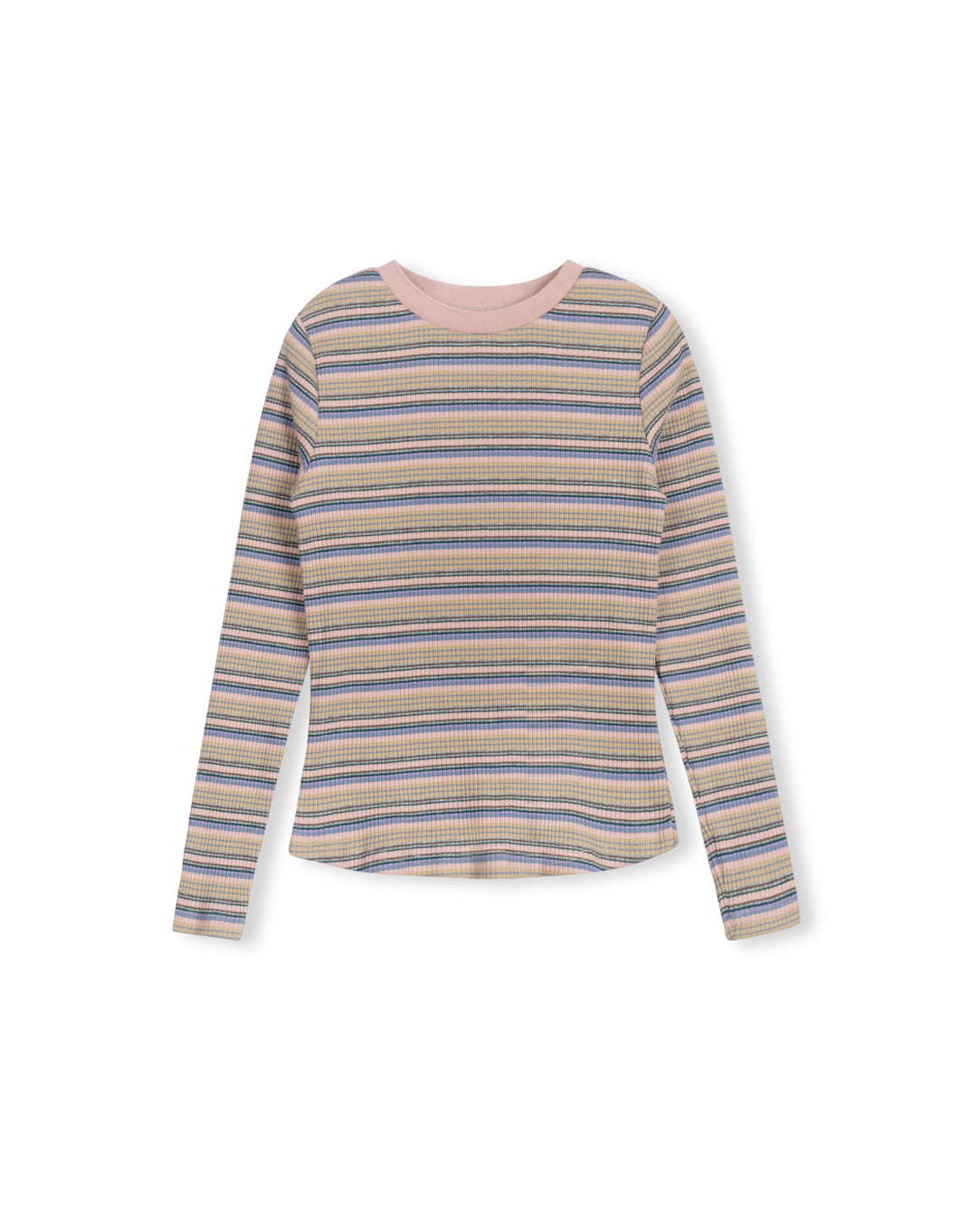 Multi Striped Ribbed T-shirt