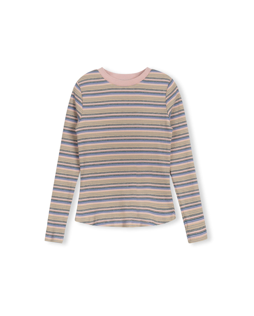 Multi Striped Ribbed T-shirt