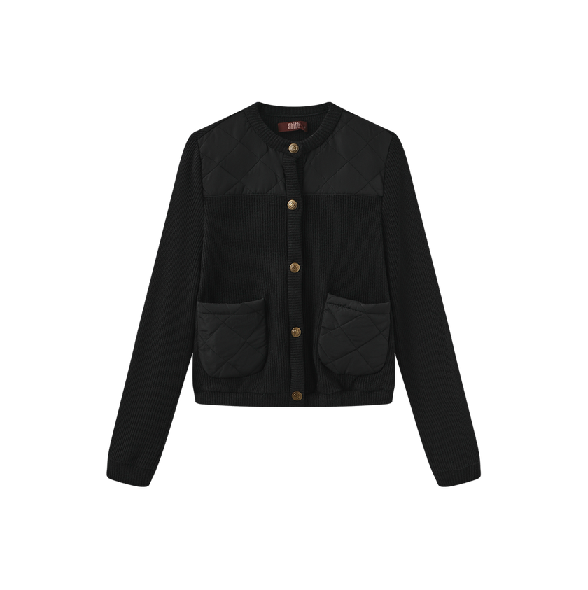 Short Quilted Knit Jacket