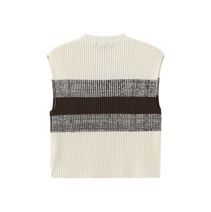 Ribbed Knit V-neck Vest
