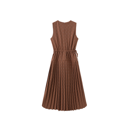 Elastic Waist Drop Pleated Jumper