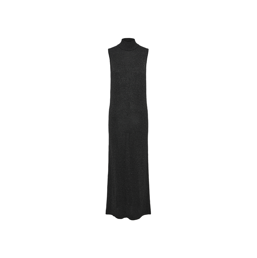 Mock Neck Shimmer Maxi Dress