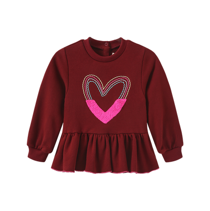 Half Stitched Heart Sweatshirt Set
