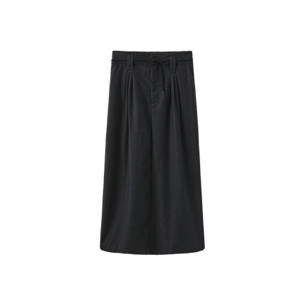Pinstripe Belted Maxi Skirt
