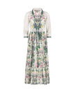Waisted Printed Maxi Dress