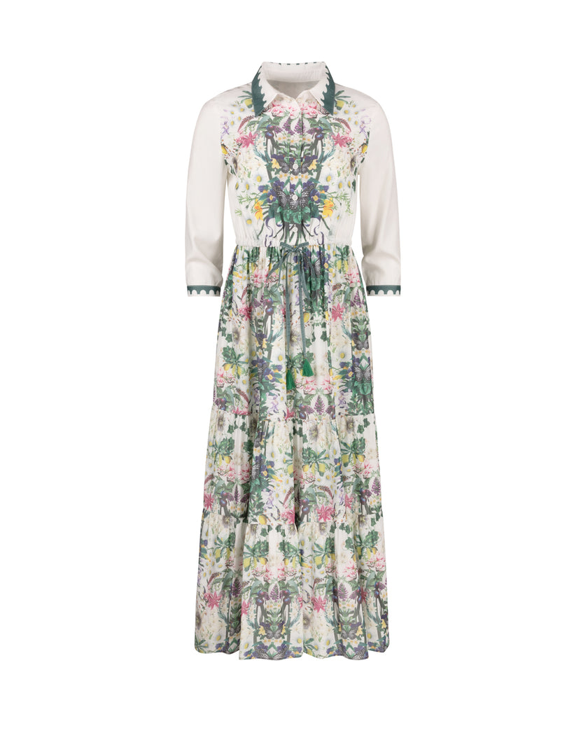 Waisted Printed Maxi Dress