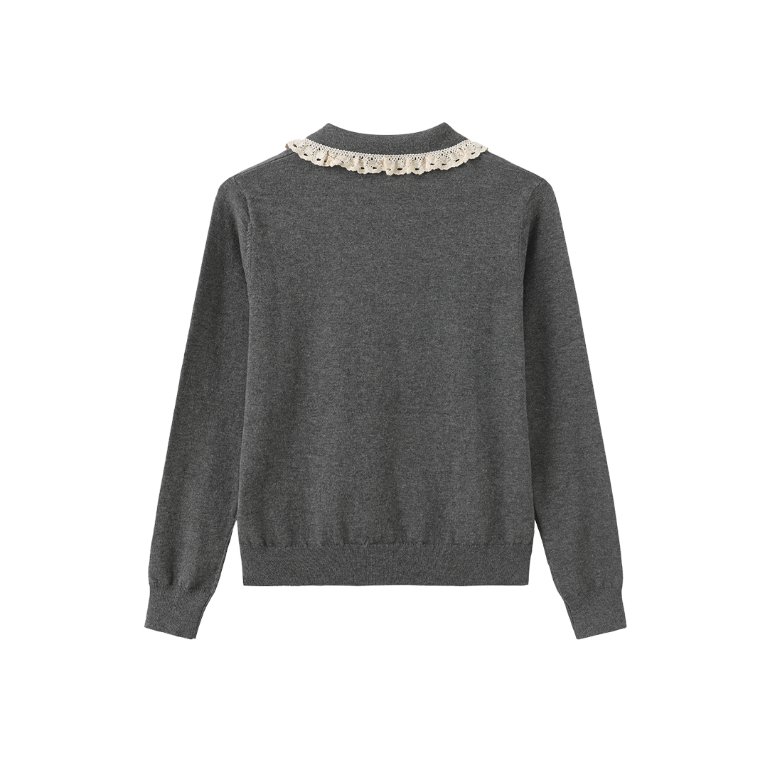 Lace Collar Knit Sweater