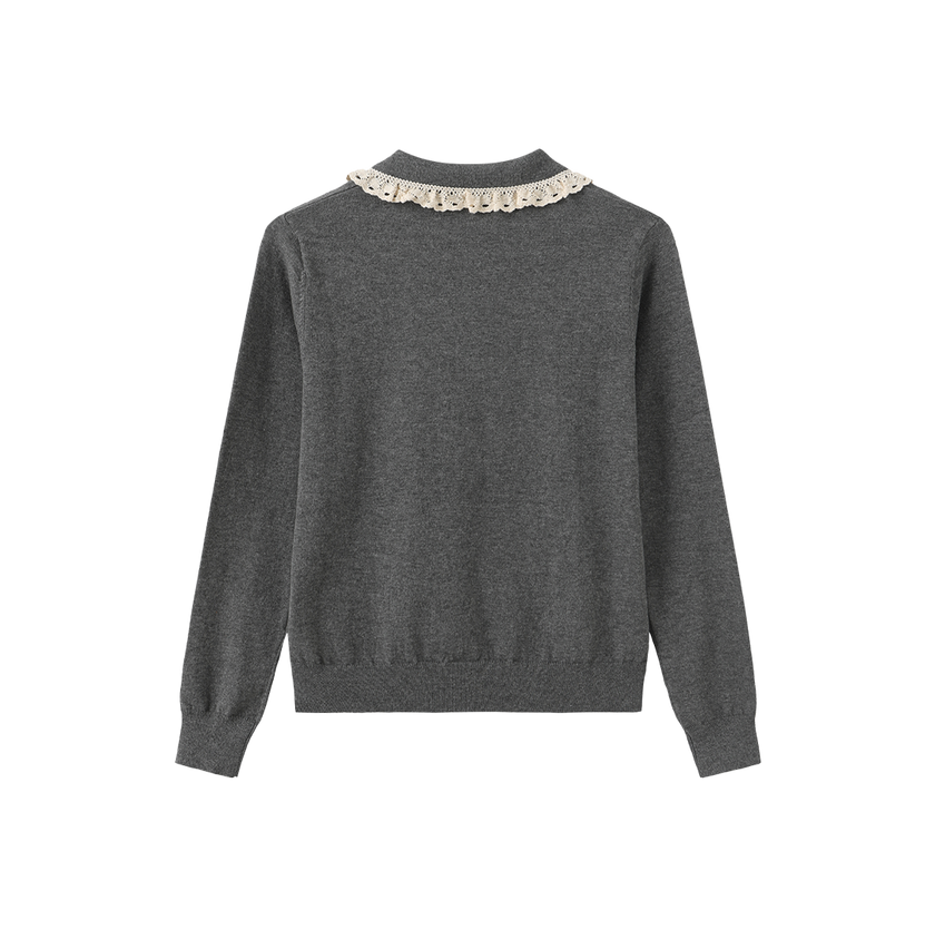 Lace Collar Knit Sweater