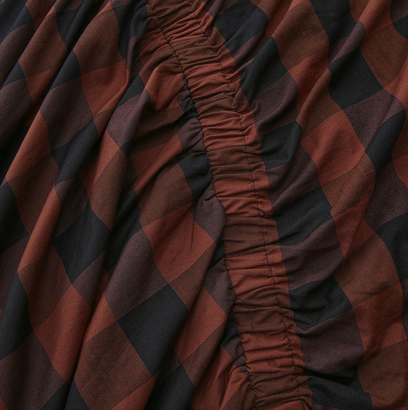 Elastic Seam Plaid Skirt