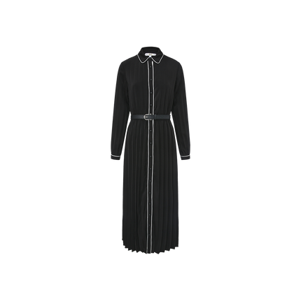 Pleated Belt Dress