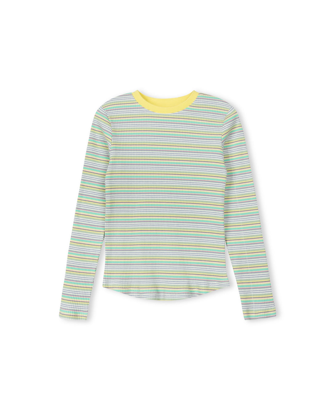 Multi Striped Ribbed T-shirt
