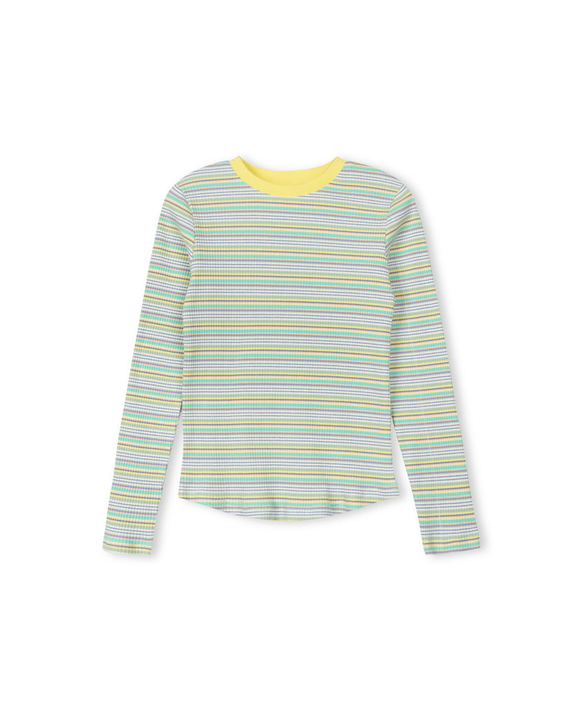 Multi Striped Ribbed T-shirt