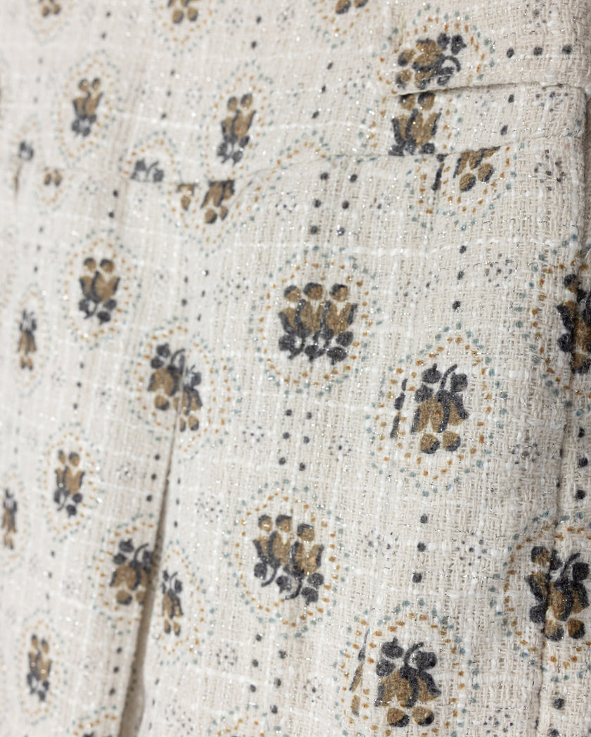 Breed Shimmer Floral Printed Pleated Skirt