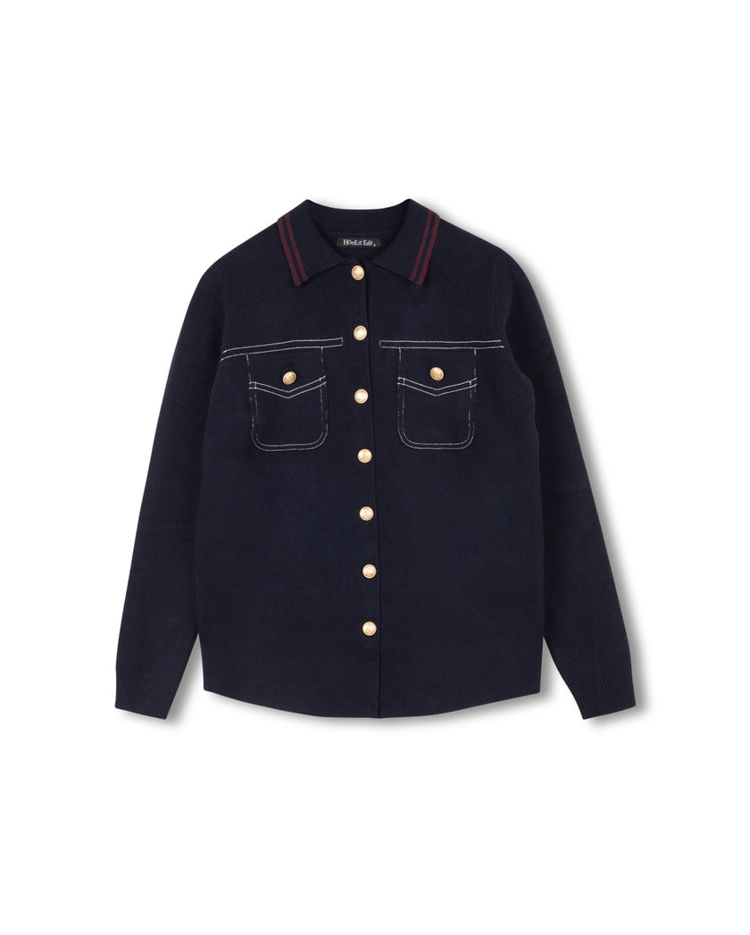 Dion Knit Stitching Detailed Blazer