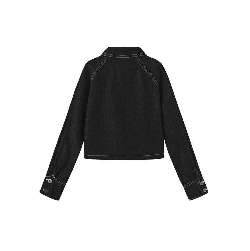 Layering Cropped Raw Edge Shirt
