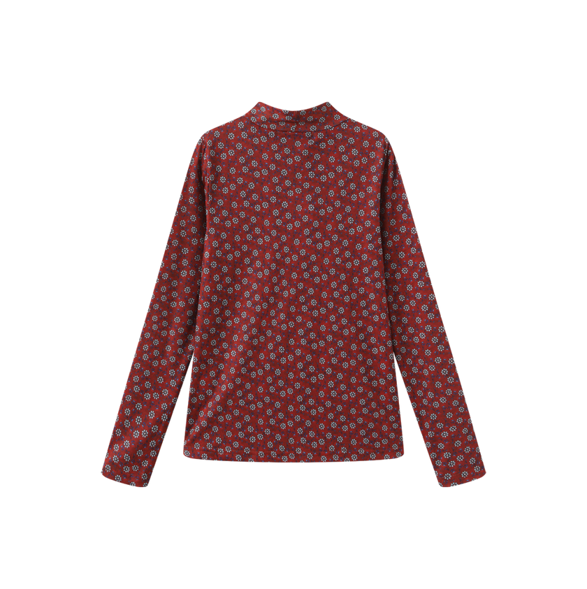 Printed Layering Mock Neck