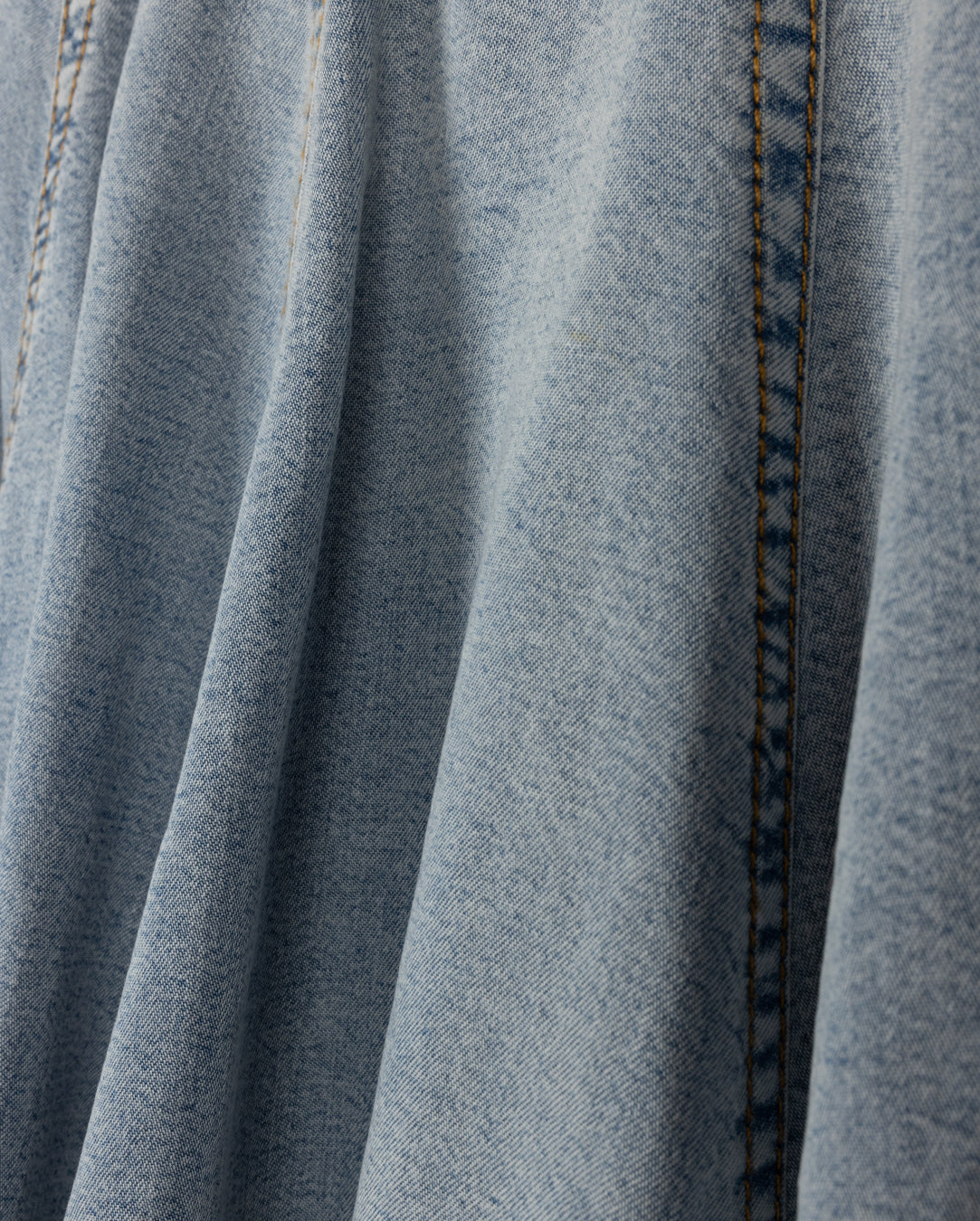 Flare Denim Paneled Skirt