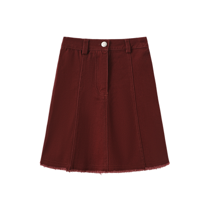 Denim Paneled Skirt