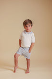Cotton Pinstriped Shirt And Shorts