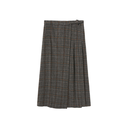 Plaid Buckle Skirt